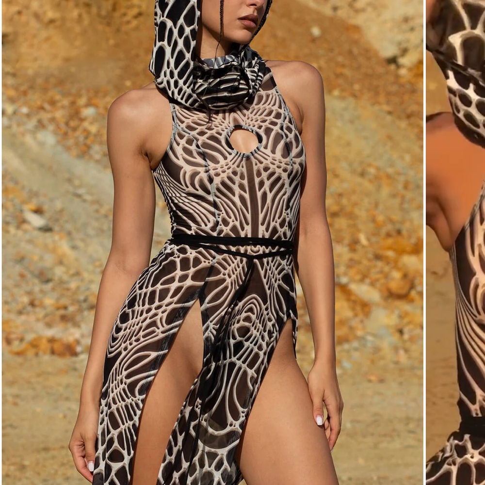 Bone Relics Hooded Dress
